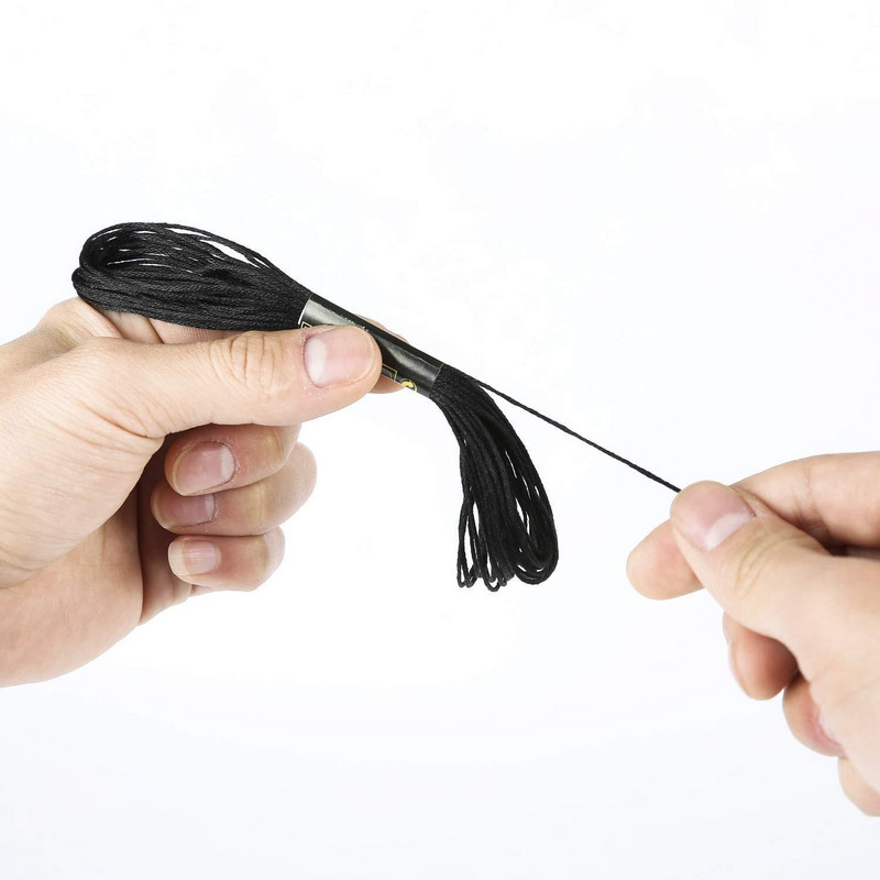 12/24 bucăți alb-negru fire de cusătură în cruce pentru broderie țevi de ață dentară de culoare neagră fire de cusut de mână bricolaj artizanat