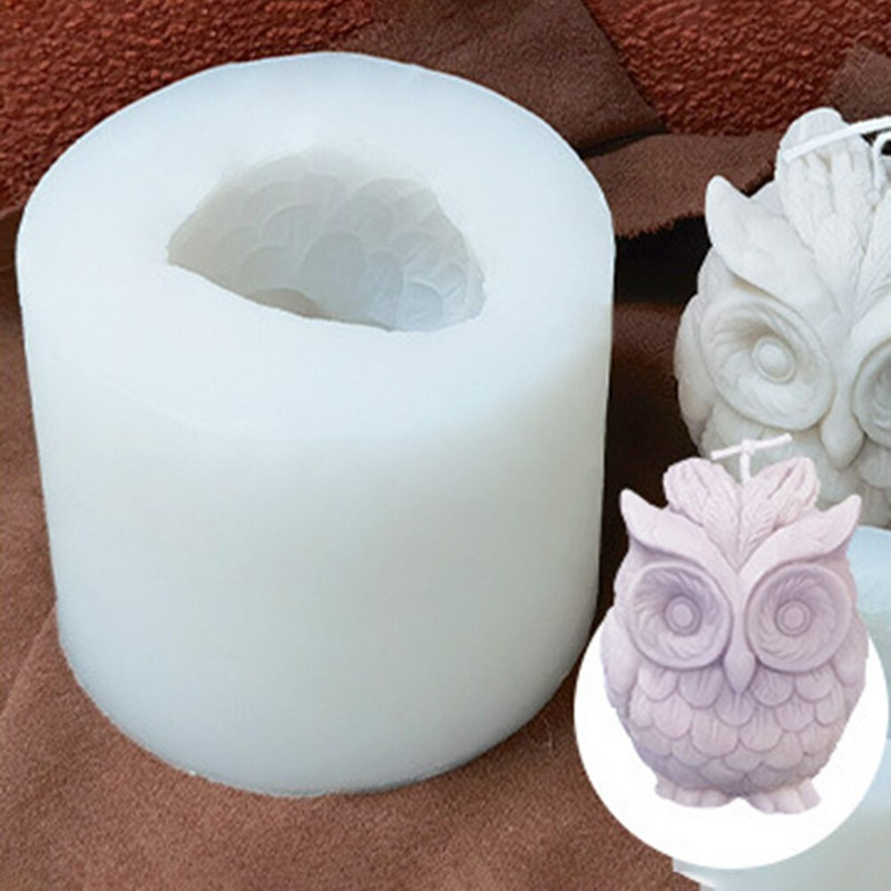 2022 Νέα τρισδιάστατα καλούπια κουκουβάγιας καλούπια σιλικόνης για γύψο αρωματοθεραπείας κεριών Making DIY Crafts Household House Decoration Form