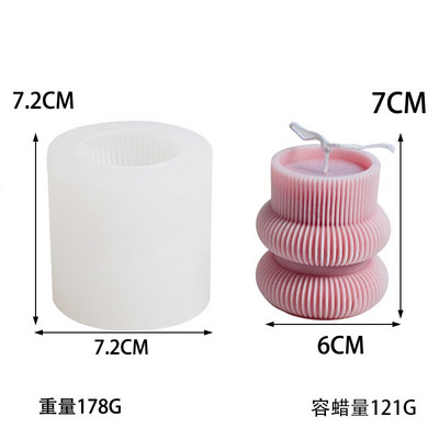 Το καλούπι 3D κάθετου κυλίνδρου κεριού Silica Gel χρησιμοποιείται για την Diy παραγωγή του γύψου διακοσμητικού καλουπιού για κερί κυλίνδρου Pinstripe