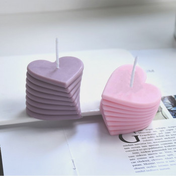 Въртяща се форма за любовна свещ 3D подреждане във формата на сърце, ароматна свещ, гипсова смола, сапун, форма за декорация на торта, ръчна форма