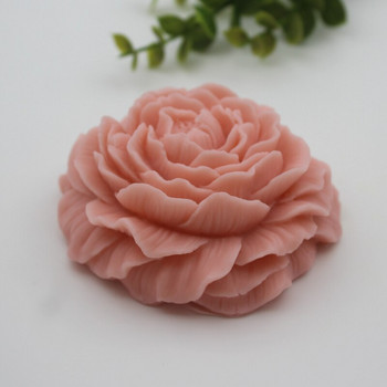 Нова силиконова форма за свещ с божур Денят на Свети Валентин Цветен мус за торта Форма за печене 3D Свещ с цветя от божур Гипсова форма за приготвяне на сапун