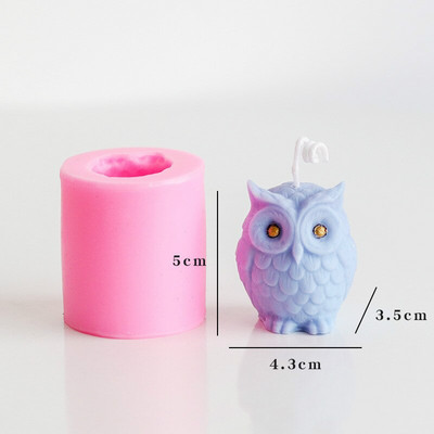 3D Stereo Owl Κερί Καλούπι σιλικόνης DIY Στολίδι κουκουβάγιας Αρωματικό κερί Γύψινο χειροτεχνία Διακοσμητικό καλούπι για γιορτινό πάρτι για κερί
