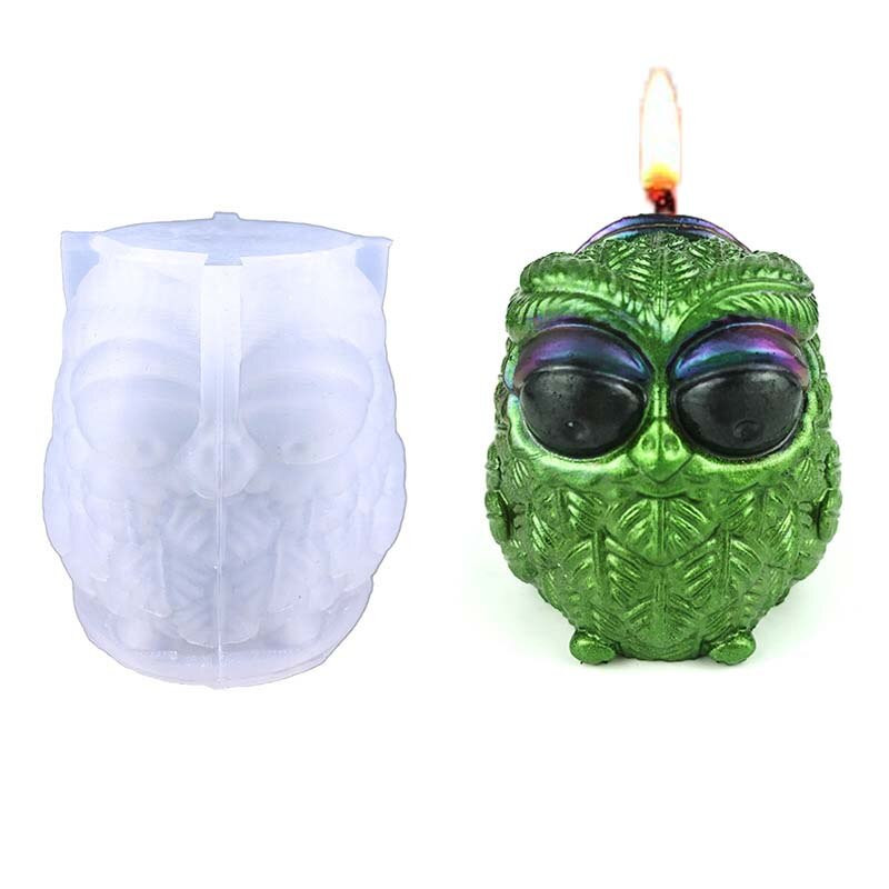 3D Stereo Owl Κερί Καλούπι σιλικόνης DIY Στολίδι κουκουβάγιας Αρωματικό κερί Γύψινο χειροτεχνία Διακοσμητικό καλούπι για γιορτινό πάρτι για κερί