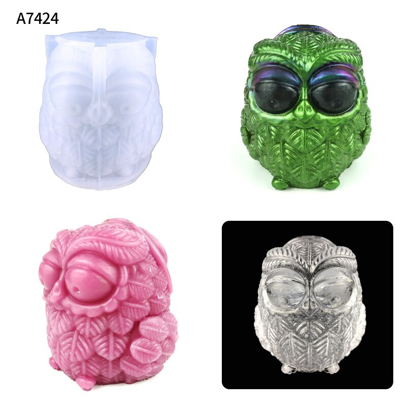 3D Stereo Owl Κερί Καλούπι σιλικόνης DIY Στολίδι κουκουβάγιας Αρωματικό κερί Γύψινο χειροτεχνία Διακοσμητικό καλούπι για γιορτινό πάρτι για κερί