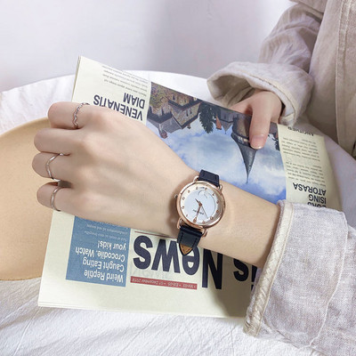 Nový model dámskych hodiniek s okrúhlym tvarom a koženým remienkom