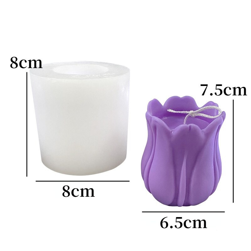 3D kolmemõõtmeline tulbilõhnaline küünal silikoonvorm DIY loominguline lille krohv käsitöö auto kaunistused käsitsi valmistatud seebivorm