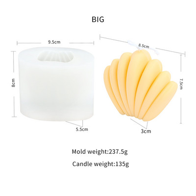 3D Line Shell Diy Candle Making Supplies Φόρμες χονδρικής για κεριά Καλούπια σιλικόνης για χειροτεχνία 3d χειροποίητο καλούπι σιλικόνης γύψου