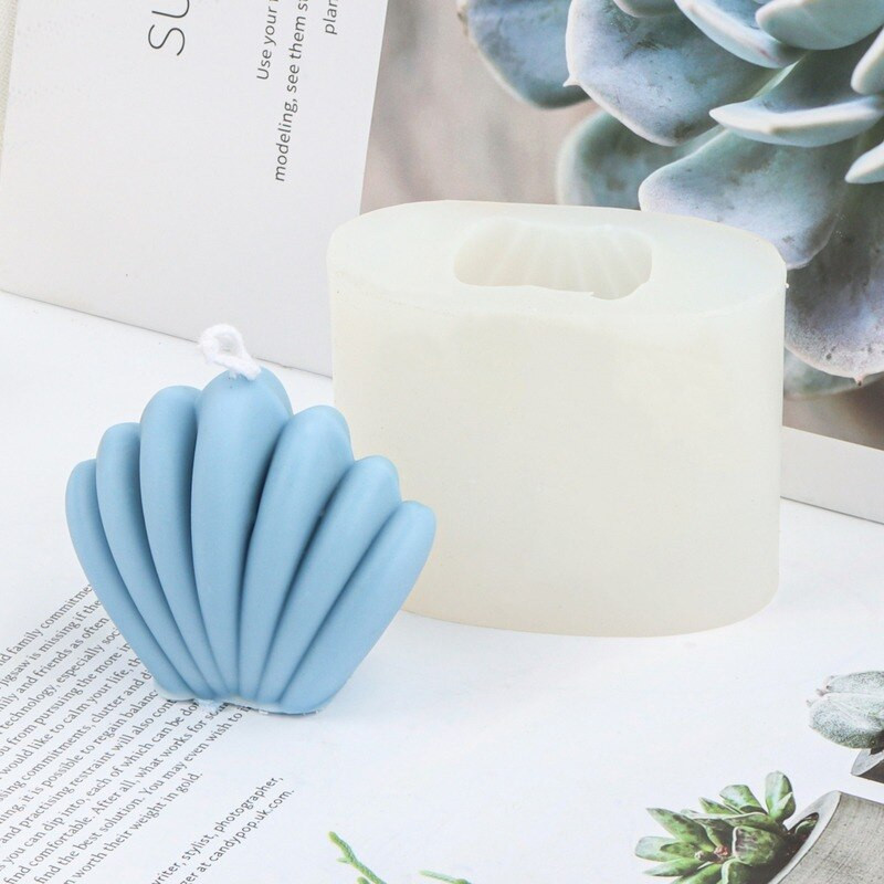 3D Line Shell Diy Candle Making Supplies Φόρμες χονδρικής για κεριά Καλούπια σιλικόνης για χειροτεχνία 3d χειροποίητο καλούπι σιλικόνης γύψου