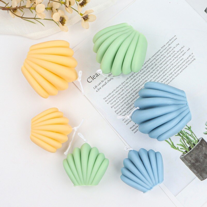 3D Line Shell Diy Candle Making Supplies Φόρμες χονδρικής για κεριά Καλούπια σιλικόνης για χειροτεχνία 3d χειροποίητο καλούπι σιλικόνης γύψου
