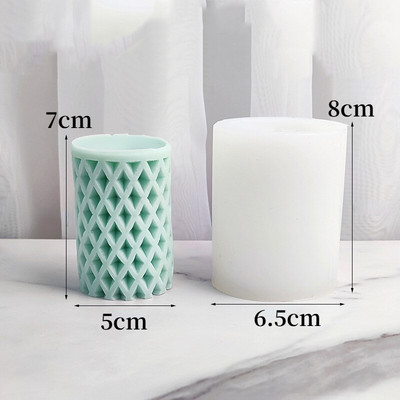 Geomeetriline silindriline küünla silikoonvorm 3d silikoonvormid küünalde valmistamise tarvikud hulgimüük vormid kipsist käsitsi valmistatud küünaldele