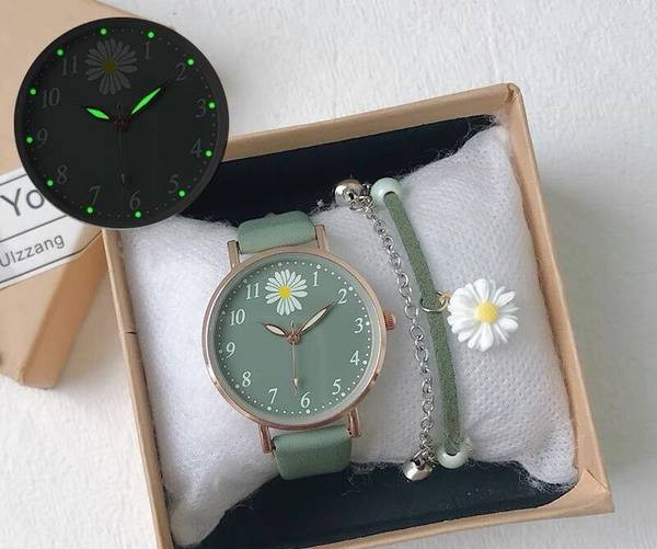 Dekoratiivse lillega naiste veekindel käekell