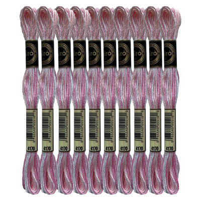 Varijacije boja Konac za vezenje Raznobojni konac za vezenje križem Lomača Zlatna Arktičko more Plava Latice ruže Ljubičasta, 8,7 jarda