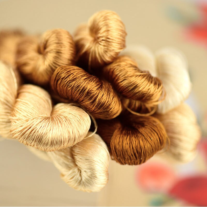 šilko siuvinėjimo siūlai / 100% šilko siūlai / siuvinėjimas rankomis siuvinėjimas kryželiu / rudos spalvos / 9 grynos spalvos