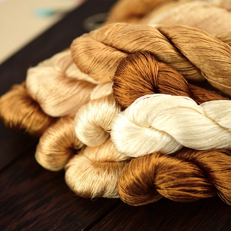 šilko siuvinėjimo siūlai / 100% šilko siūlai / siuvinėjimas rankomis siuvinėjimas kryželiu / rudos spalvos / 9 grynos spalvos