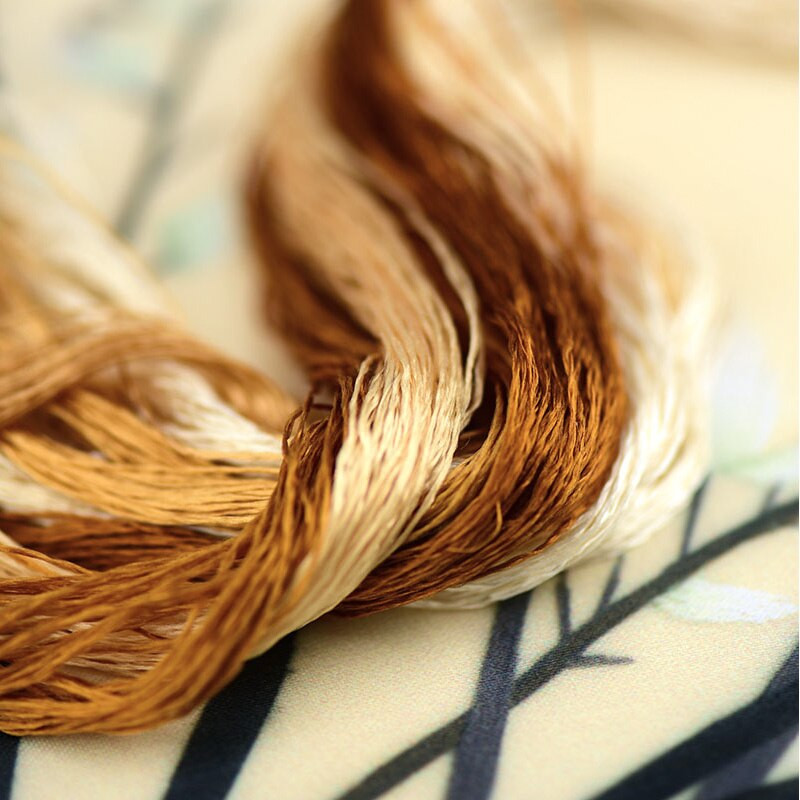 šilko siuvinėjimo siūlai / 100% šilko siūlai / siuvinėjimas rankomis siuvinėjimas kryželiu / rudos spalvos / 9 grynos spalvos