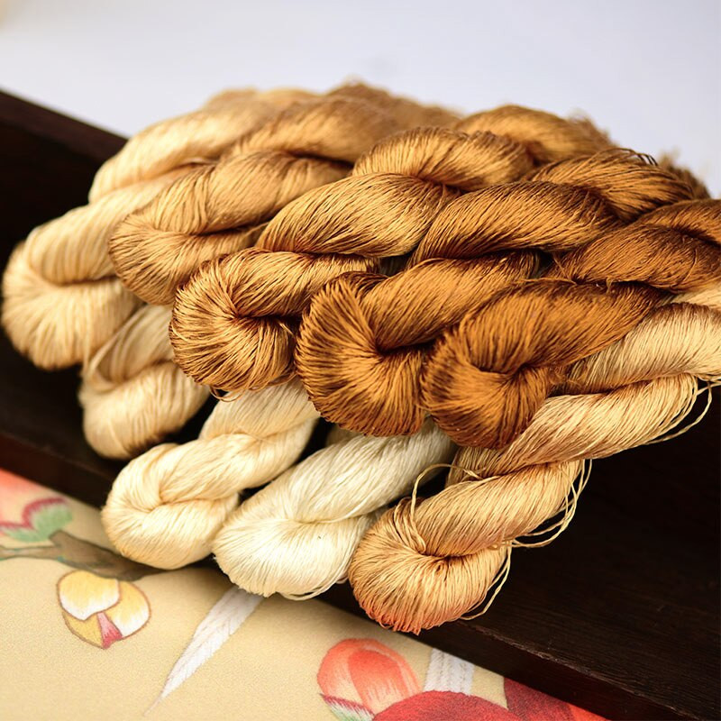 šilko siuvinėjimo siūlai / 100% šilko siūlai / siuvinėjimas rankomis siuvinėjimas kryželiu / rudos spalvos / 9 grynos spalvos