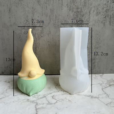 3D Gnome küünlavorm päkapikk jõuluvana silikoonvorm DIY epoksiidvorm Käsitsi valmistatud küünlad aroomivaha seebivormid jõulude kodukaunistus