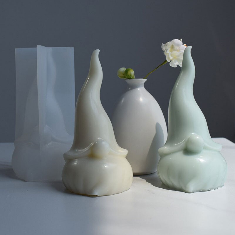 3D Gnome küünlavorm päkapikk jõuluvana silikoonvorm DIY epoksiidvorm Käsitsi valmistatud küünlad aroomivaha seebivormid jõulude kodukaunistus