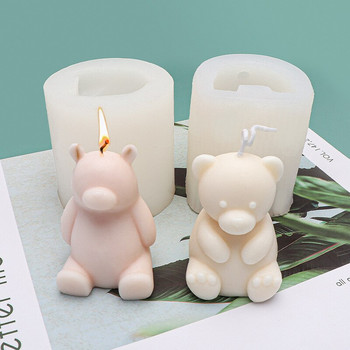 Cute Bear Silicone Mold Μίνι καλούπι αρκούδας για Κεριά Κατασκευή DIY Καλούπι κεριών Aromatherapy Γύψινο καλούπι σαπουνιού