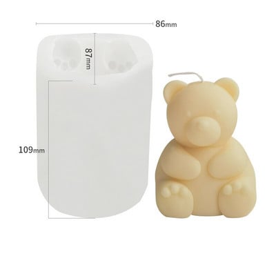 Cute Bear Silicone Mold Μίνι καλούπι αρκούδας για Κεριά Κατασκευή DIY Καλούπι κεριών Aromatherapy Γύψινο καλούπι σαπουνιού