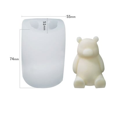 Formă din silicon cu urs drăguț Mini matriță de urs pentru fabricarea de lumânări DIY matriță pentru lumânări pentru aromoterapie pentru ipsos Mucegai pentru săpun