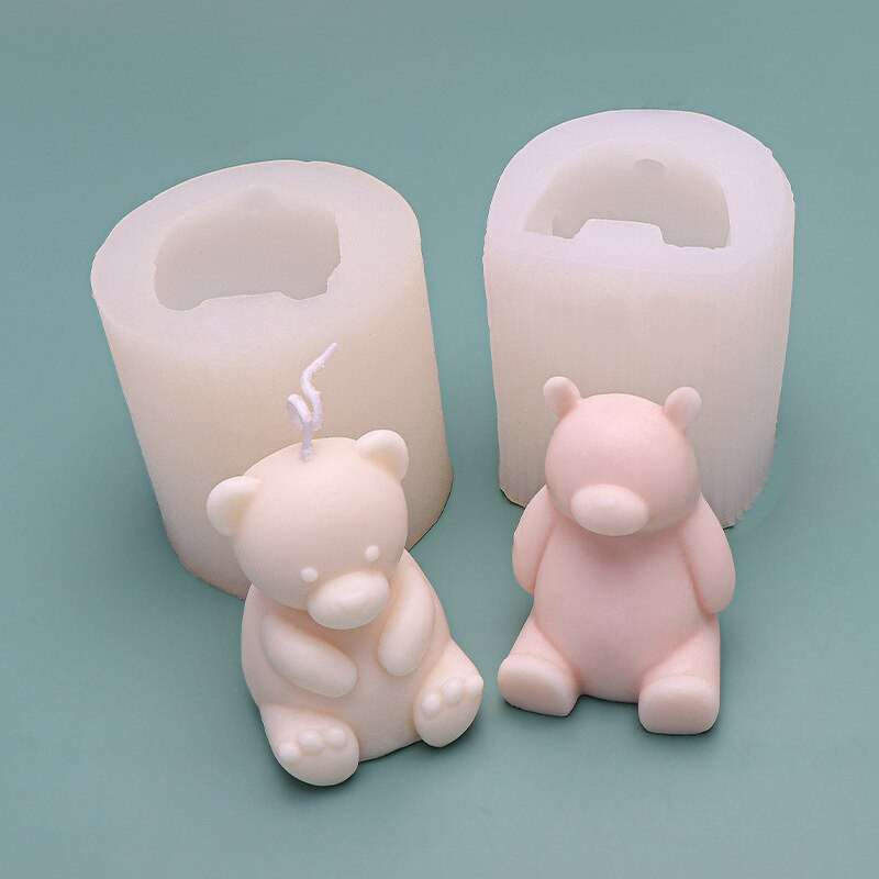 Formă din silicon cu urs drăguț Mini matriță de urs pentru fabricarea de lumânări DIY matriță pentru lumânări pentru aromoterapie pentru ipsos Mucegai pentru săpun