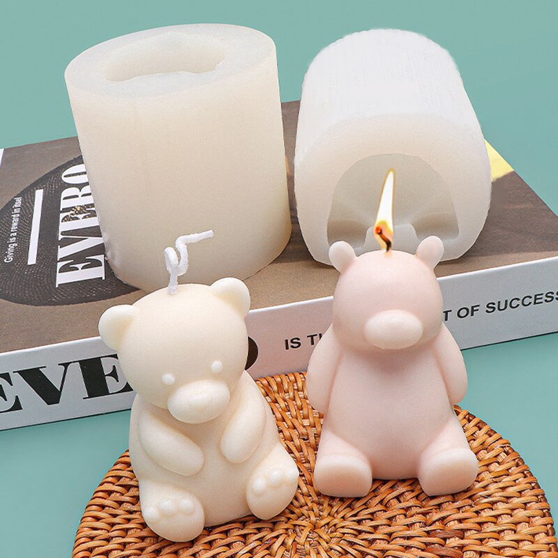 Formă din silicon cu urs drăguț Mini matriță de urs pentru fabricarea de lumânări DIY matriță pentru lumânări pentru aromoterapie pentru ipsos Mucegai pentru săpun