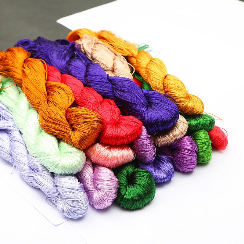 20m/tk siidist tikandid 100% siidist niit Spiraea tikandid siidiniit väikesed käsitsi tikkimise pulgad Tikkige ristpistes