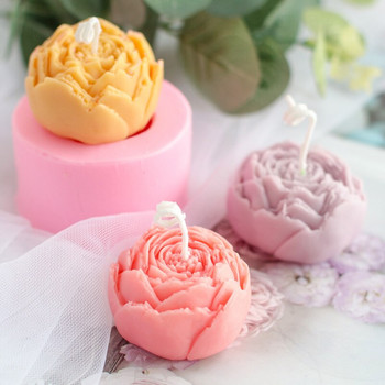 New Flower Rose Candle Wax Silicon 3D Soap Mold Mold Cake Decoration Manual DIY Handmade Resin Plaster Gumpaste Mold Διακόσμηση σπιτιού