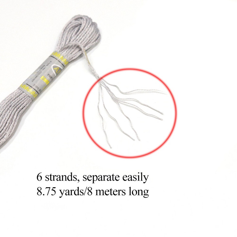 6 buc 35 NOI DM* culori Ață de bumbac Ață de brodat cu punct în cruce 6 fire Bumbac egiptean cu fibre lungi, dublu mercerizat, stricat