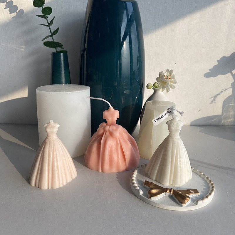 Vjenčanica Silikonski kalup Haljina za princezu Čokoladni mousse Alat za pečenje kolača DIY Home Decor Pribor za izradu svijeća Kalup za svijeće