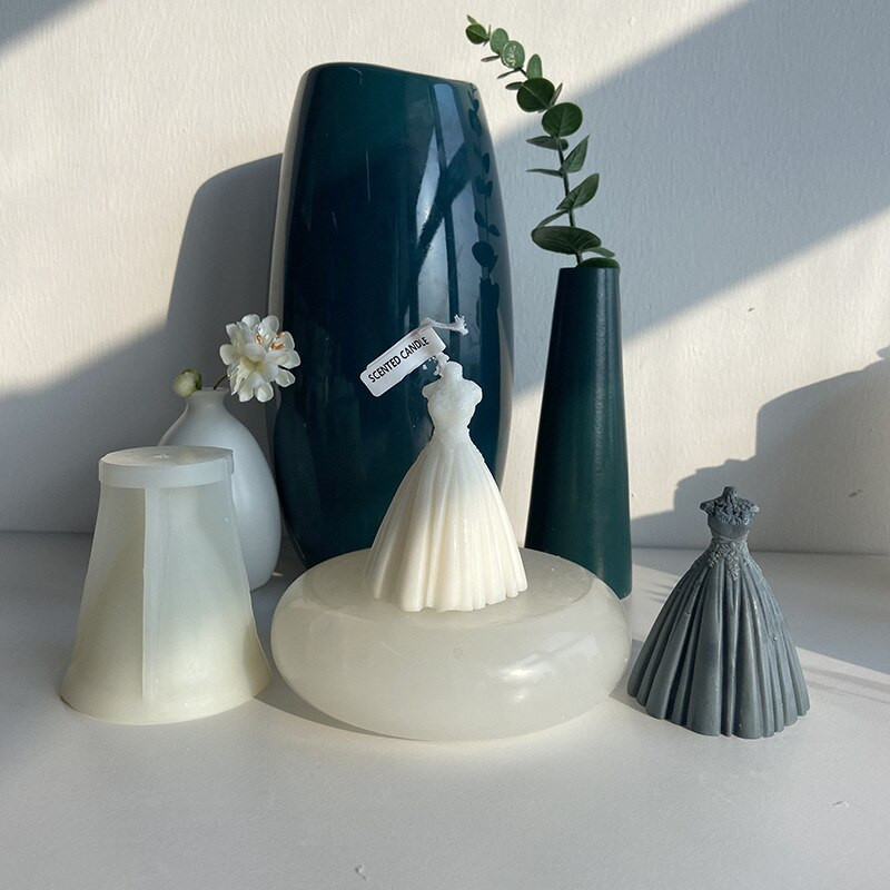 Vjenčanica Silikonski kalup Haljina za princezu Čokoladni mousse Alat za pečenje kolača DIY Home Decor Pribor za izradu svijeća Kalup za svijeće
