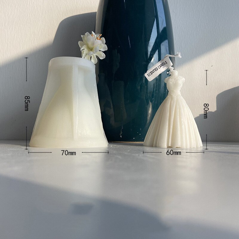 Vjenčanica Silikonski kalup Haljina za princezu Čokoladni mousse Alat za pečenje kolača DIY Home Decor Pribor za izradu svijeća Kalup za svijeće