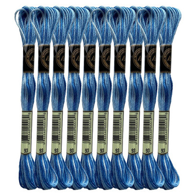 Varijacije boja Paket konca za vezenje Raznobojni konac za vezenje križem Biserno Ljubičasto Ružičasto Narančasto Zeleno Žuto Koralj, 8,7 jarda