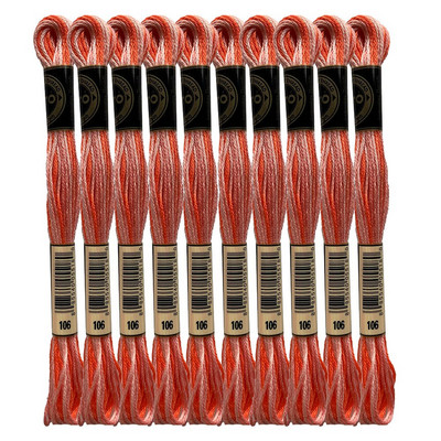 Varijacije boja Paket konca za vezenje Raznobojni konac za vezenje križem Biserno Ljubičasto Ružičasto Narančasto Zeleno Žuto Koralj, 8,7 jarda