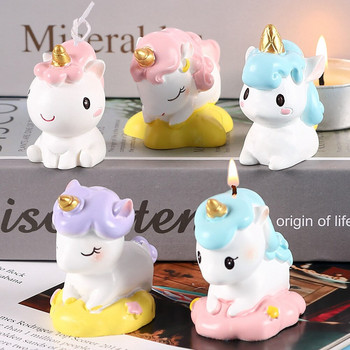 3D Cute Unicorn Candle Mould Silicone Animal Series Candle Shape Handmade ζαχαροπλαστικής κέικ σοκολάτας Εργαλεία φόρμας ψησίματος οικιακές χειροτεχνίες