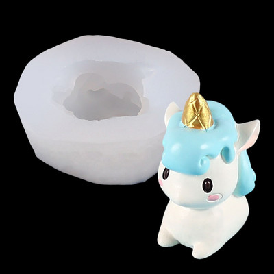 3D drăguț unicorn lumânare matriță din silicon Seria animalelor în formă de lumânare produse de patiserie lucrate manual, ciocolată, prăjitură, matriță, instrumente, artizanat acasă