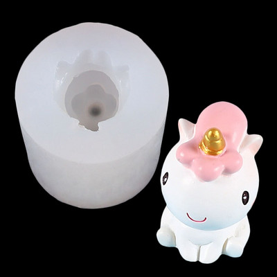 3D drăguț unicorn lumânare matriță din silicon Seria animalelor în formă de lumânare produse de patiserie lucrate manual, ciocolată, prăjitură, matriță, instrumente, artizanat acasă