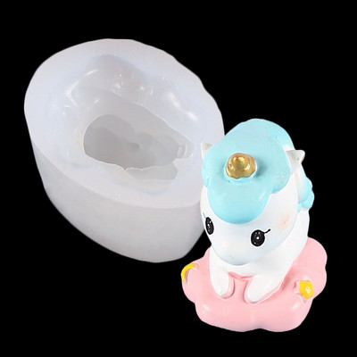 3D drăguț unicorn lumânare matriță din silicon Seria animalelor în formă de lumânare produse de patiserie lucrate manual, ciocolată, prăjitură, matriță, instrumente, artizanat acasă
