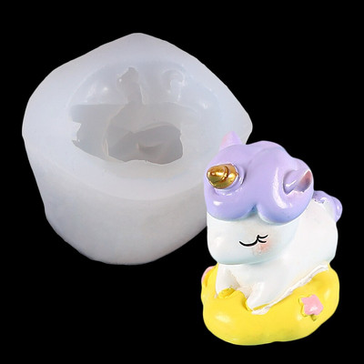3D drăguț unicorn lumânare matriță din silicon Seria animalelor în formă de lumânare produse de patiserie lucrate manual, ciocolată, prăjitură, matriță, instrumente, artizanat acasă