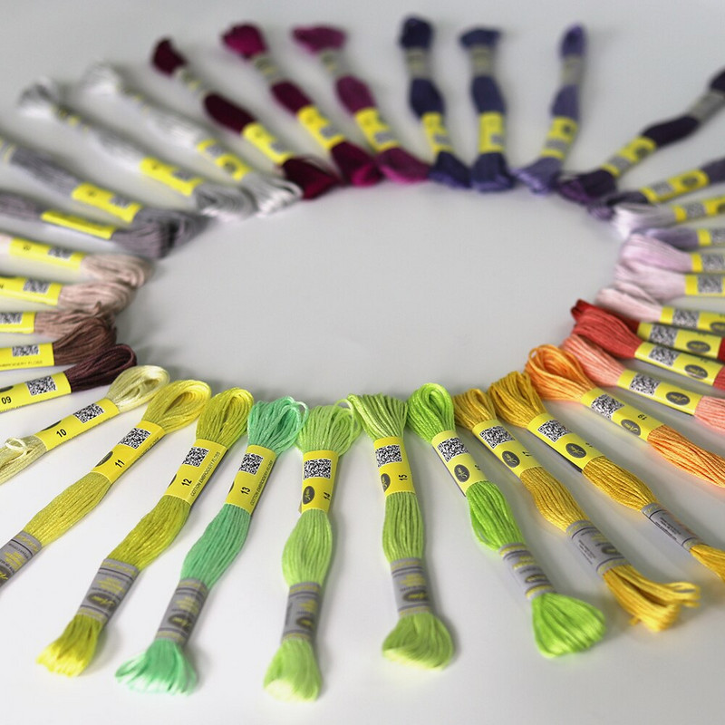 Amo Brand 35 New DMC Colors Dvostruki mercerizirani konac za vezenje od egipatskog pamuka Uvijeni konac za vezenje križića 12 komada po setu