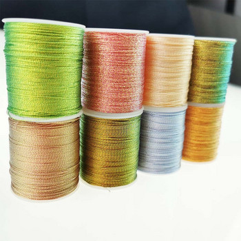 Sanbest 3 Strands Metallic Discolour Weaving Thread Effect Κοσμήματα String Stitch Κλωστές βελονάκι For Tatting DIY