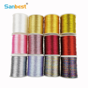 Sanbest 3 Strands Metallic Discolour Weaving Thread Effect Κοσμήματα String Stitch Κλωστές βελονάκι For Tatting DIY