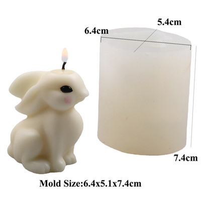 Lumânare de decorare de Paște DIY 3D Coji de ou Iepure Matrite din silicon pentru realizarea de ipsos cu aromă Mucegai drăguț pentru iepurași Decorare creativă a casei