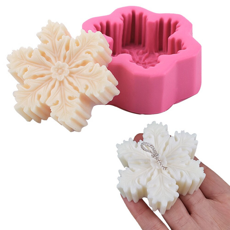 Χριστουγεννιάτικο κερί νιφάδα χιονιού Φόρμα σιλικόνης DIY Φοντάν για κέικ Καλούπια ψησίματος Εξαγωνικό άρωμα σαπουνιού για την κατασκευή καλουπιών για διακόσμηση σπιτιού