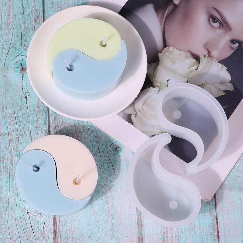 Tai Chi silikoonküünla vorm Käsitsi valmistatud materjal töölaua kaunistus kipsvaigust aroomiteraapia krohv DIY küünla silikoonvormid