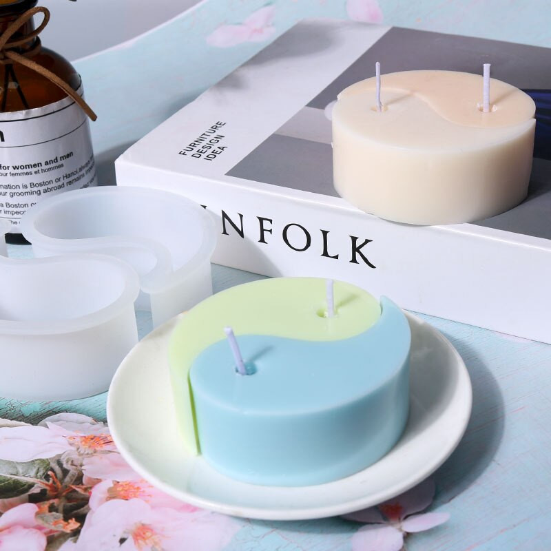 Tai Chi silikoonküünla vorm Käsitsi valmistatud materjal töölaua kaunistus kipsvaigust aroomiteraapia krohv DIY küünla silikoonvormid