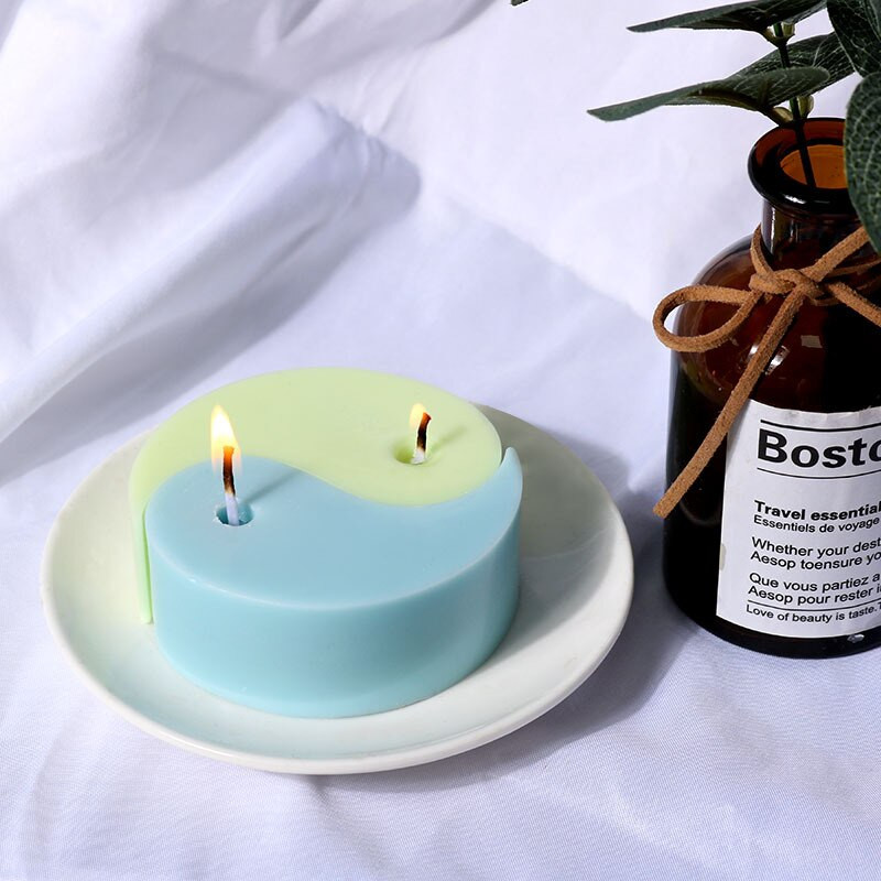 Tai Chi silikoonküünla vorm Käsitsi valmistatud materjal töölaua kaunistus kipsvaigust aroomiteraapia krohv DIY küünla silikoonvormid