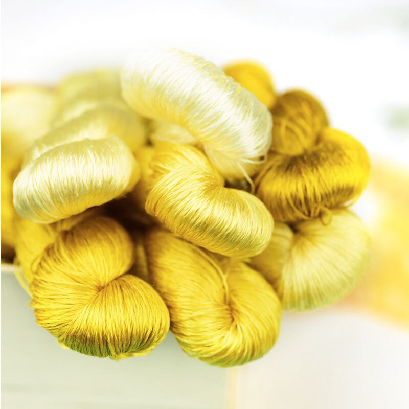 šilko siuvinėjimo siūlai / 100% šilko siūlai / siuvinėjimas rankomis siuvinėti kryželiu / geltona serija / 7 grynos spalvos