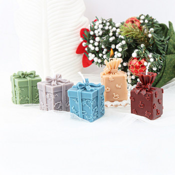 1 τεμ. φόρμα σιλικόνης Κουτί δώρου σε σχήμα 3D DIY Χριστουγεννιάτικο κουτί δώρου Παπιγιόν Αρωματικό καλούπι κεριού Χειροποίητο καλούπι για κεριά